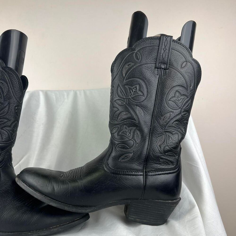 Ariat Black Cowboy Boots Size 10 B - Picture 3 of 8
